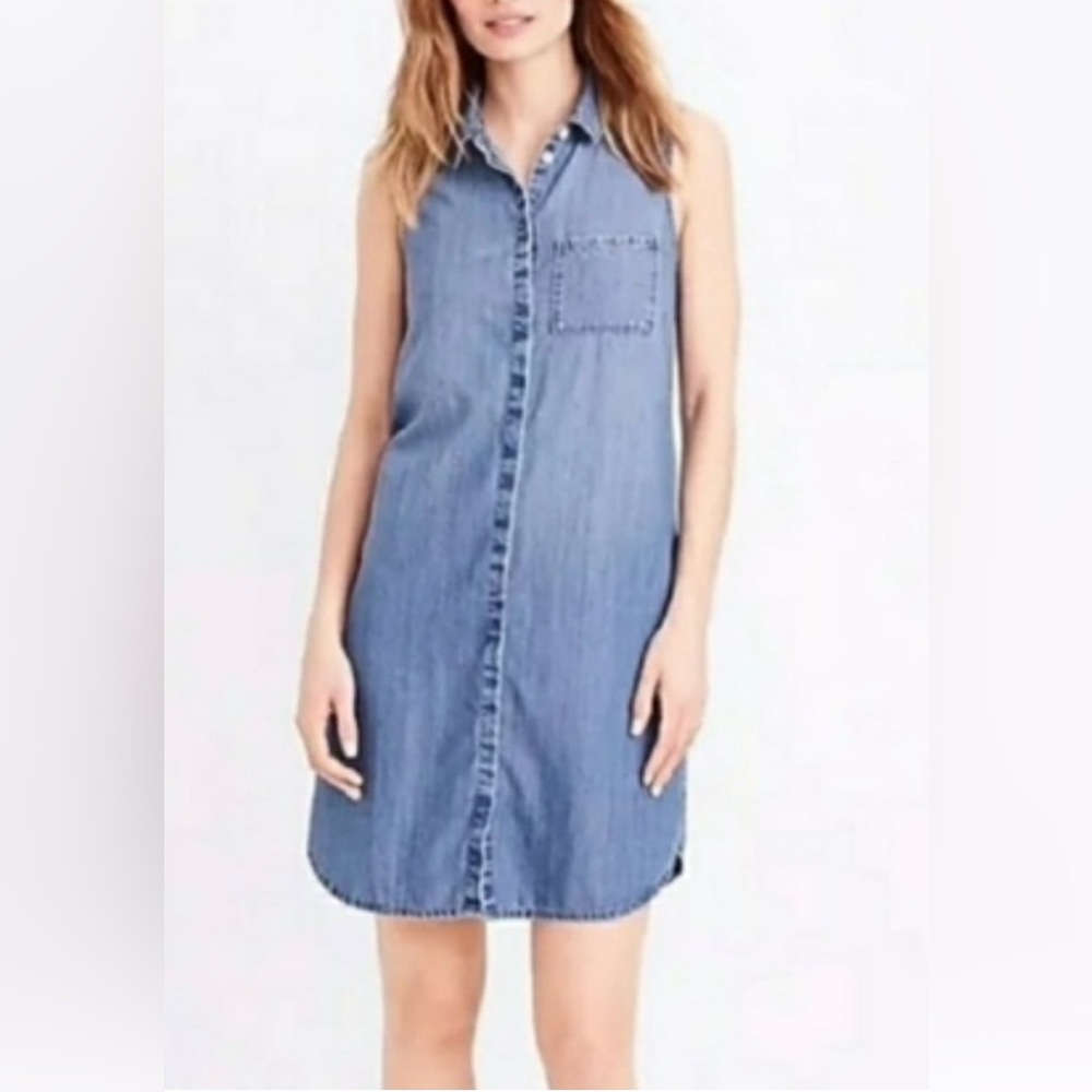 J. Crew Blue Denim Shirt Dress
